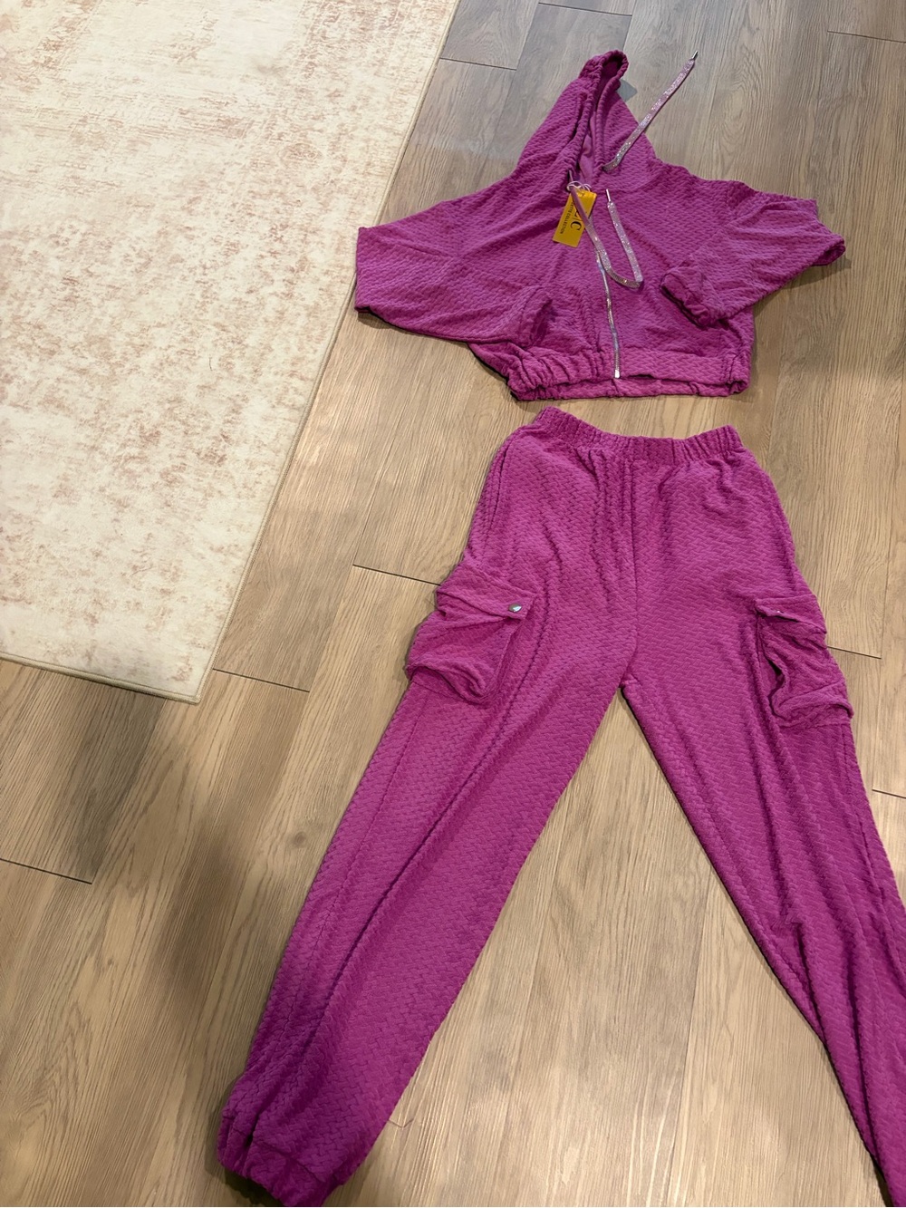 brand new Terry cloth cropped tracksuit hoodie size small